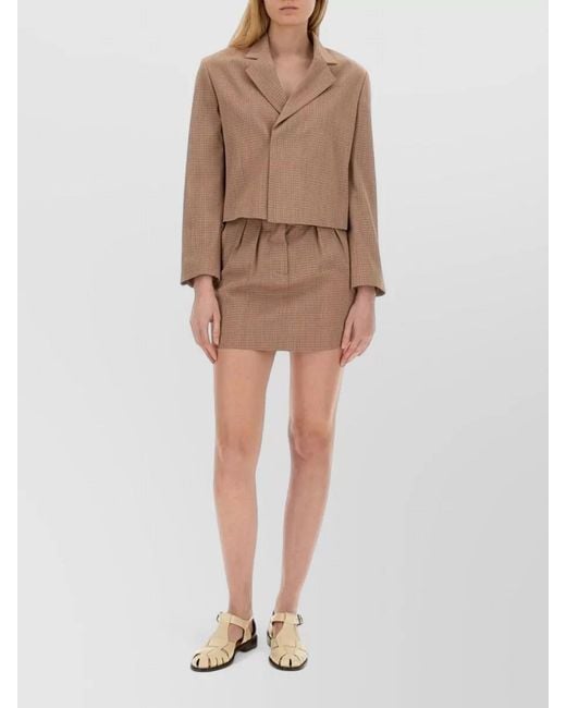 Alysi Natural Short Jacket Single Breasted Notched Lapels