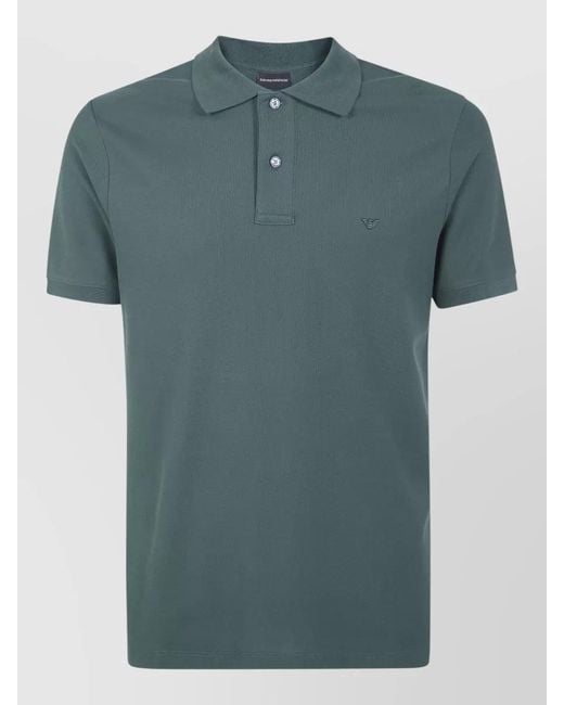 Emporio Armani Green Cotton Polo Shirt for men