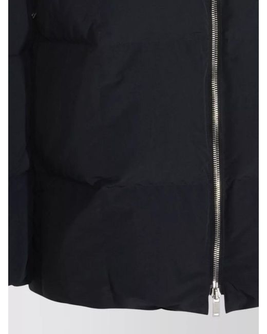 Jil Sander Black Hooded Long Down Jacket Quilted Hem
