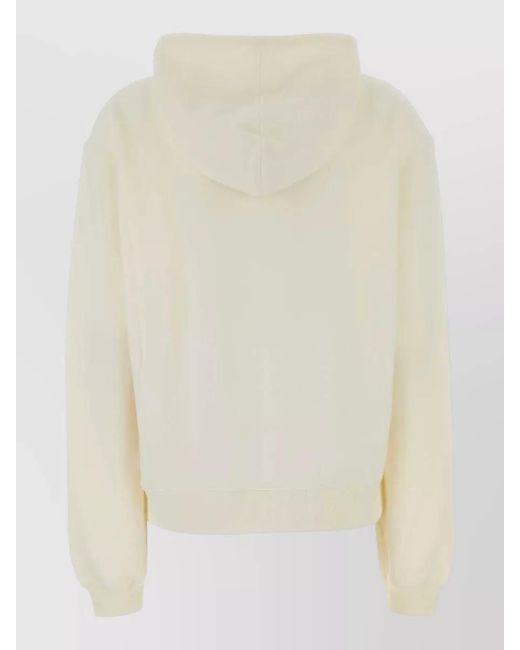 Gucci Natural Cotton Blend Hooded Sweatshirt Long Sleeves