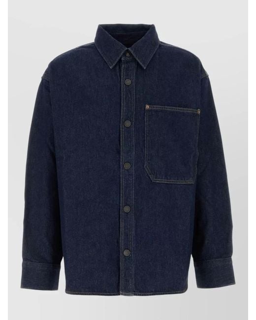 Agolde Blue Corwin Denim Shirt Relaxed Fit Long Sleeves for men