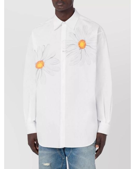 Moschino White Shirt With Floral Motif for men
