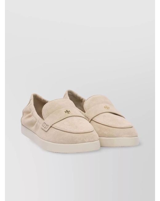 Tory Burch Natural Slip-On Shoes With Suede Upper And Rubber Sole