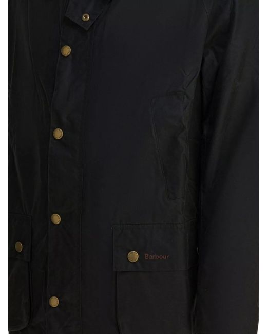 Barbour Black Waxed Cotton Ashby Jacket for men