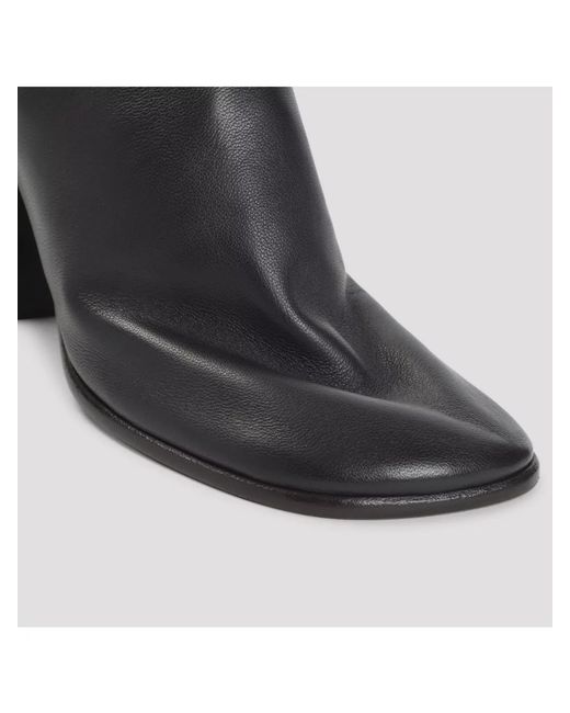 Lemaire Black Leather Ankle Boots