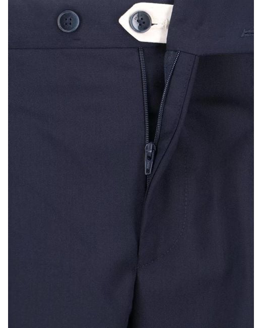 Briglia 1949 Blue Straight Leg Pants Belt Loops Back Pockets for men
