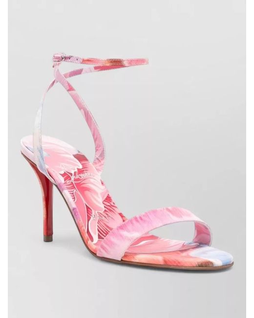 Christian Louboutin Pink Peony Print Sandals