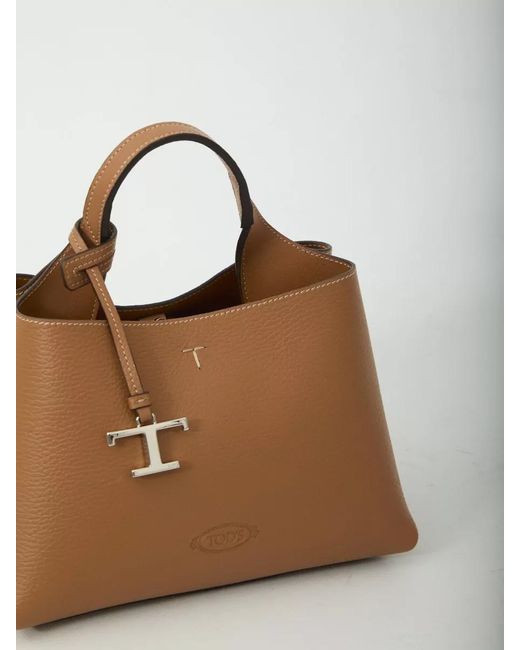 Tod's Brown Micro Leather Shoulder Bag Top Handles