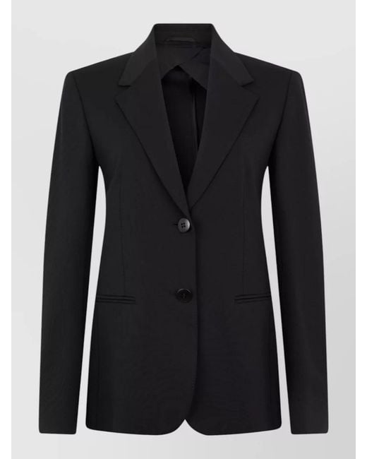 Max Mara Black Tailored Blazer Notched Lapels Back Vent