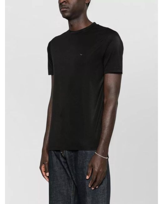Emporio Armani Black Silk Blend Short-Sleeve T-Shirt for men