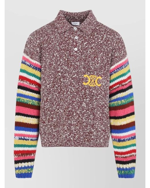 Céline Multicolor Oversized Polo Sweater for men