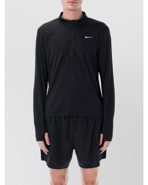 Nike Blue Polyester Relaxed-Fit Half-Zip Running Top for men