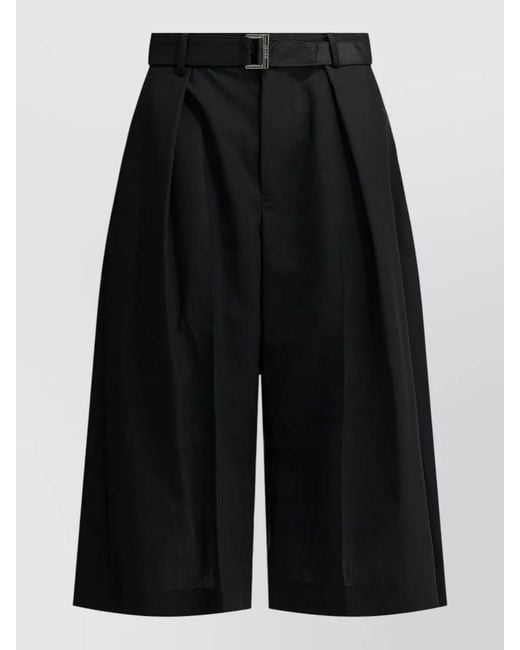 Sacai Black Tailored Wide-Leg Trousers