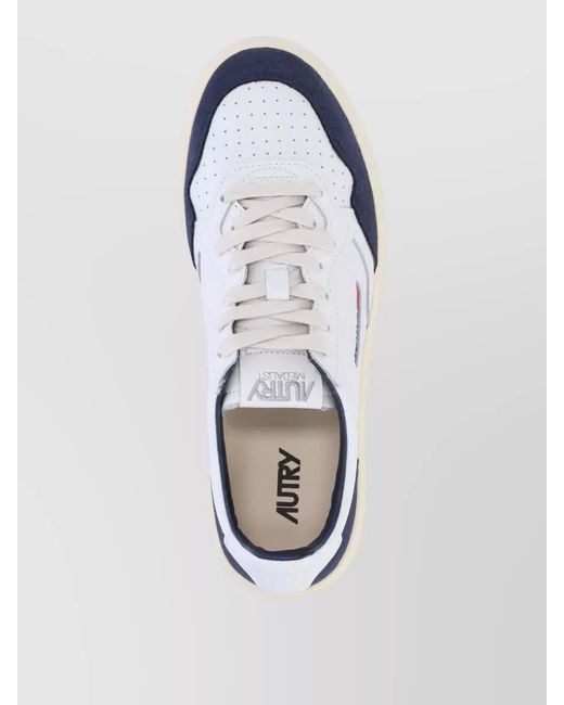 Autry Blue Low Top Sneakers Contrast Panels Rubber Sole for men