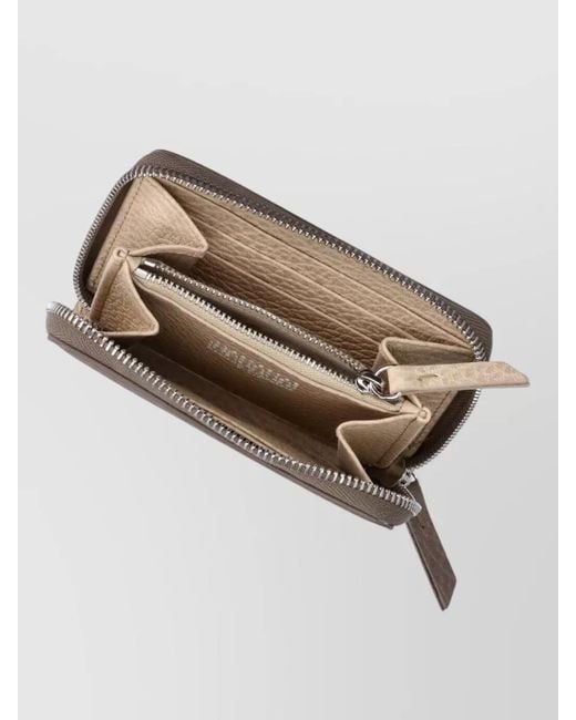 Maison Margiela Brown Textured Finish Leather Wallets And Cardholders