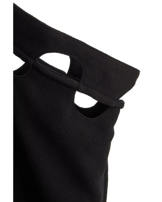 Dion Lee Black Cutout High-Rise Wide-Leg Trousers