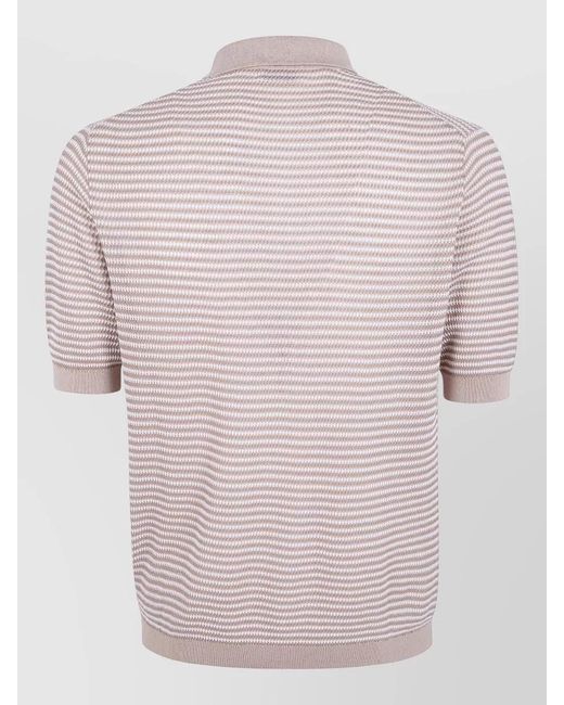 Ballantyne Pink Polo Shirt Short Sleeves Ribbed Collar Hem for men