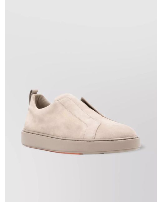 Santoni Natural Leather Slip-On Sneakers for men