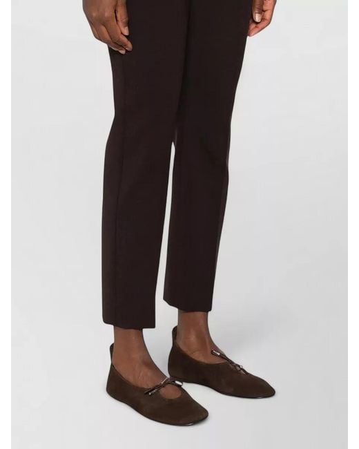Max Mara Multicolor Tailored Suit Trousers Slim Fit Belt Detail