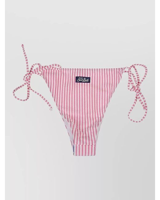 Mc2 Saint Barth Pink Striped Bikini Bottom Side Ties Design
