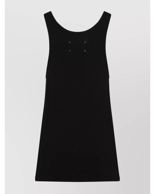 Maison Margiela Black Logo Print Sleeveless Tank Top