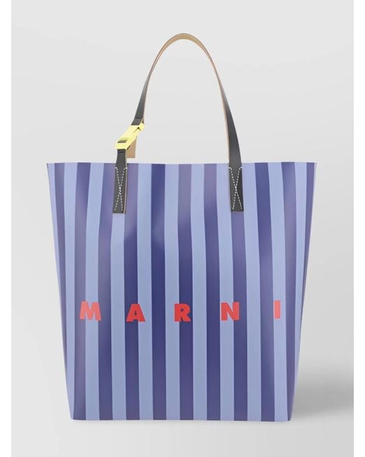 Marni Blue Striped Tribeca Tote Bag for men