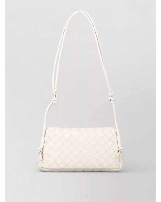 Bottega Veneta White The Pouch Lamb Leather Shoulder Bag