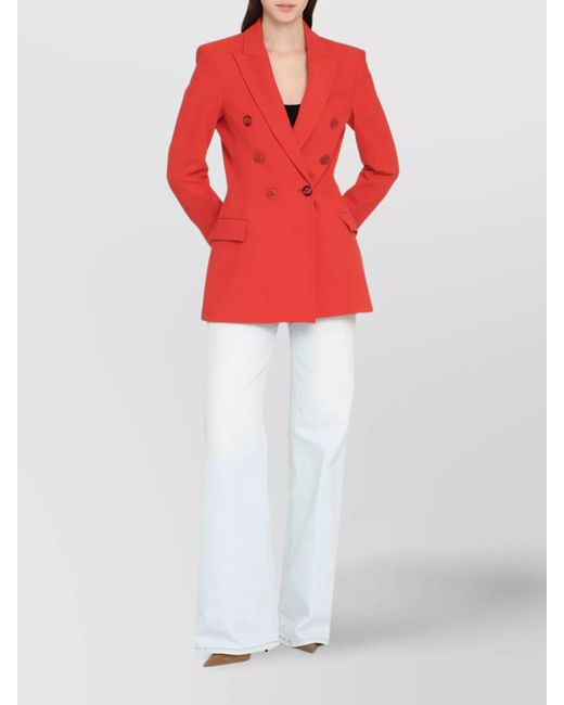 Genny Red Wool Double-Breasted Blazer