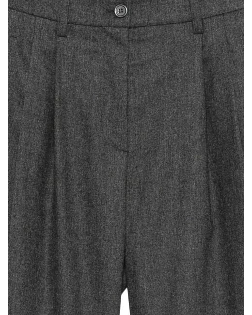 Emporio Armani Gray High Waisted Tailored Shorts Pleated Design