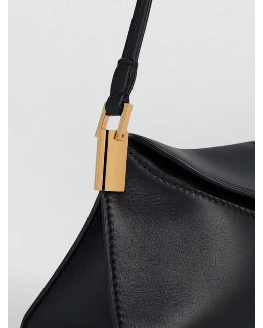 Balmain Black Small Leather Shoulder Bag