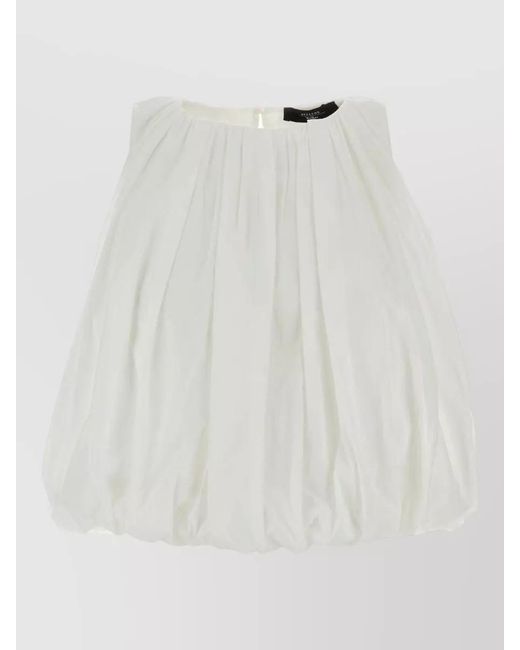 Weekend by Maxmara White Cotton Angel Skirt Bubble Hem Pleated
