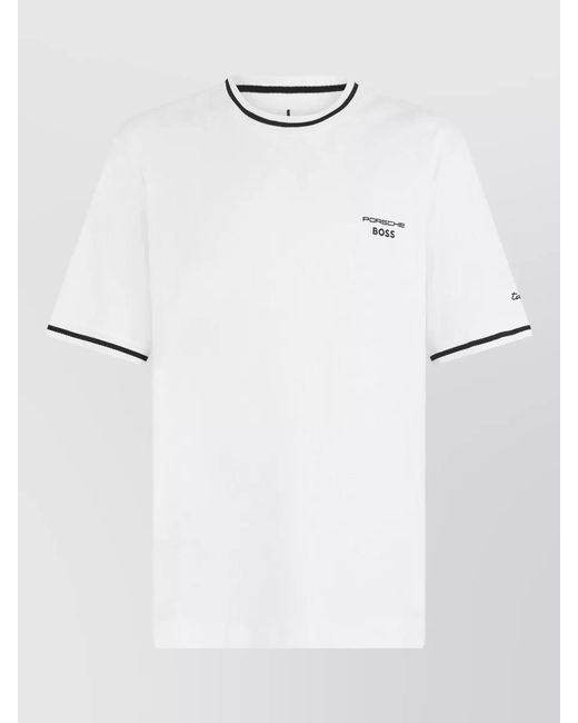 Boss White Cotton Short-Sleeve T-Shirt for men