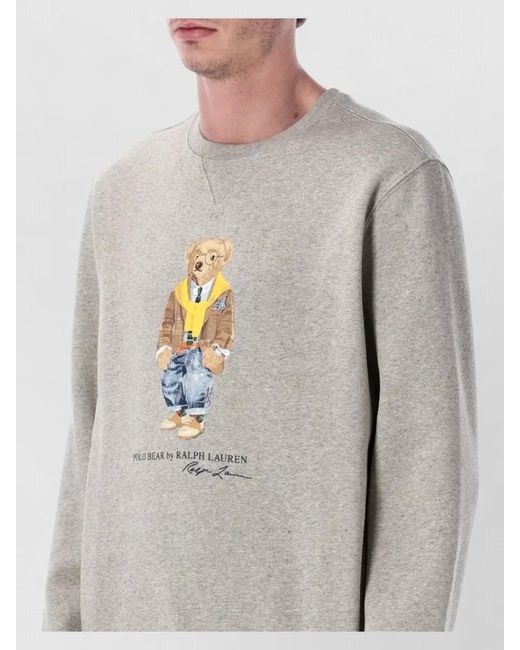 Polo Ralph Lauren Blue Bear Fleece Crewneck Long Sleeve Sweatshirt for men