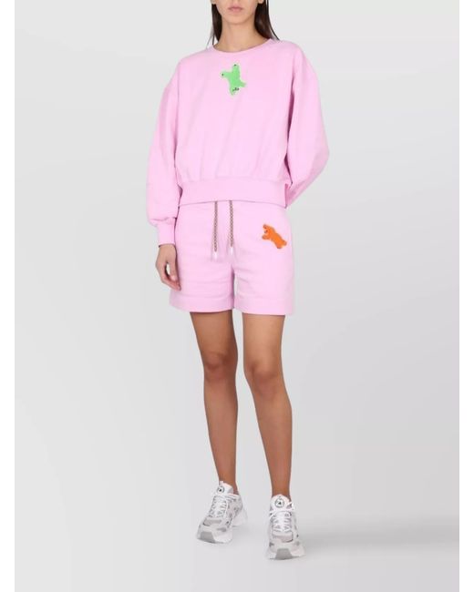 Canada Goose Pink Cotton Elastic-Waist Short Shorts