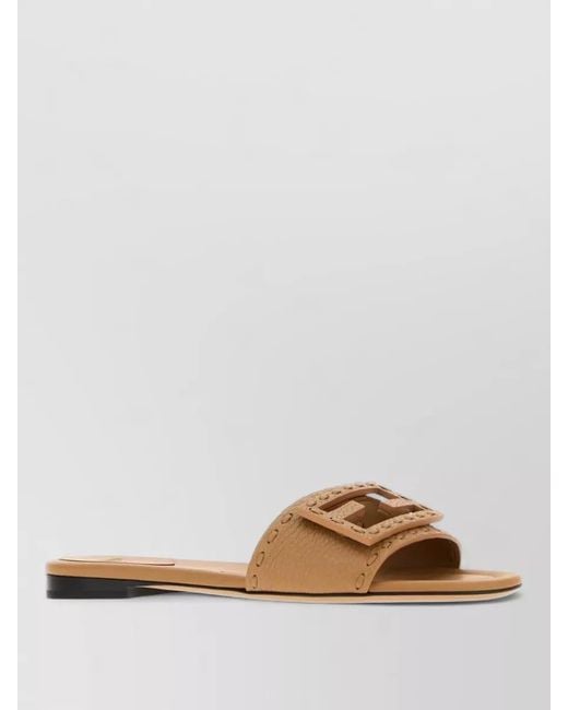 Fendi Multicolor Leather Baguette Sandals Open Toe Buckle