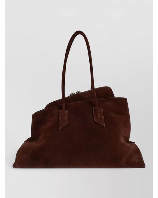 The Attico Brown La Passeggiata Medium Suede Tote Bag