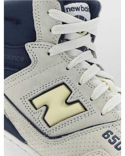 New Balance Blue High-Top Leather And Suede Sneakers