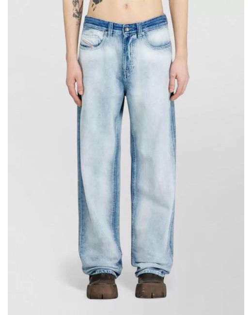 DIESEL Blue Straight Trousers for men