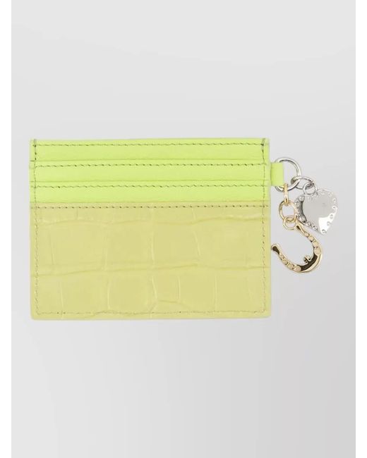 Vivienne Westwood Yellow Embossed Leather Card Holder
