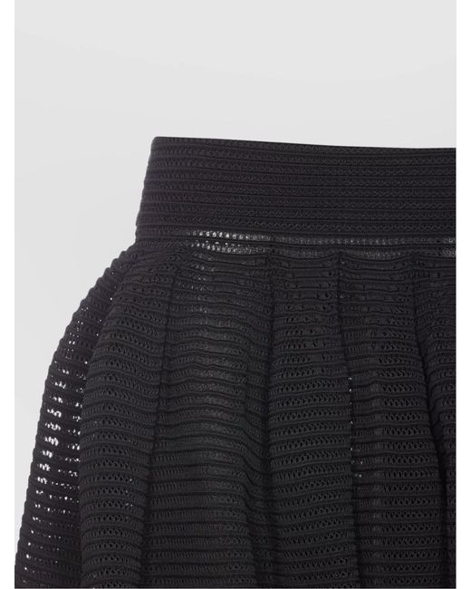 Alaïa Black Full Skirt With Pleated High Waist