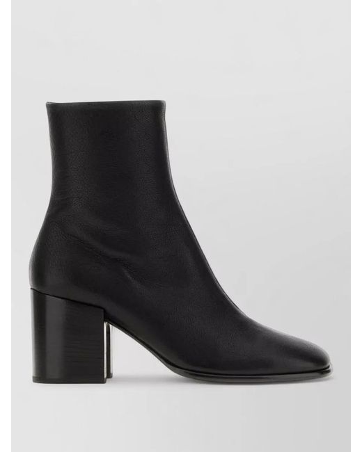 Dries Van Noten Black Leather Ankle Boots