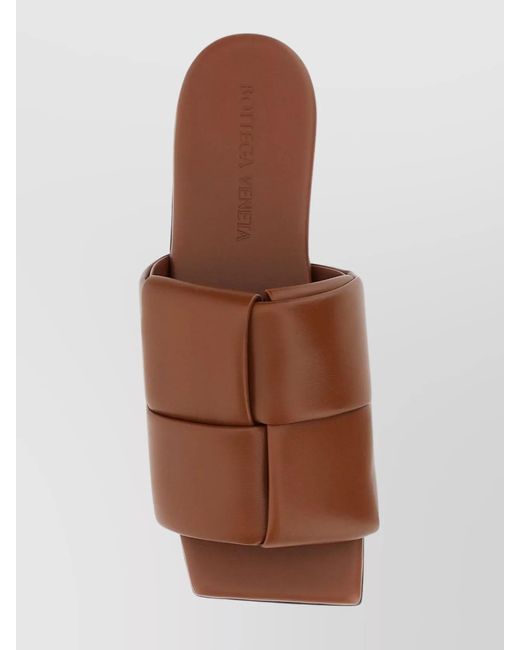 Bottega Veneta Brown Leather Flat Slides