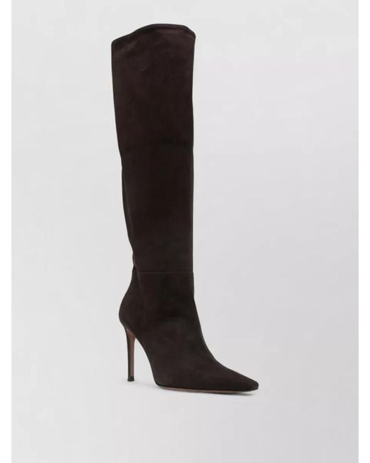 Roberto Festa Black Knee Length Ankle Boots Pointed Toe Stiletto
