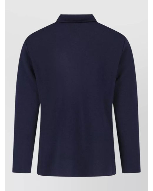 Lardini Blue Collared Jacket Long Sleeves Textured Fabric Pockets for men