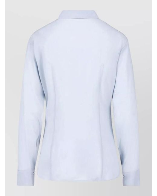 Auralee Blue Silk Shirt
