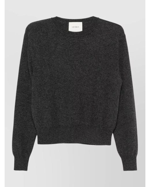 Lisa Yang Black Cashmere Ribbed-Cuff Sweater