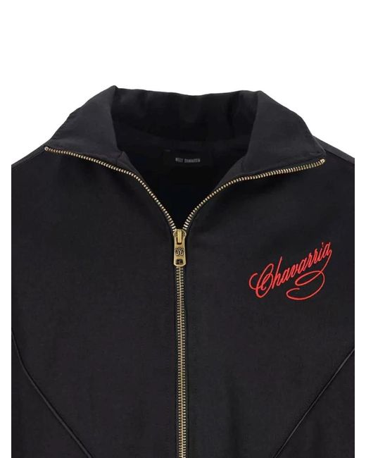 Willy Chavarria Black Jacket Elasticated Cuffs Hem Side Pockets for men
