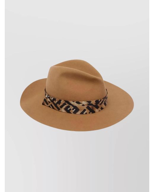 Fendi Natural Wool Fedora Hat
