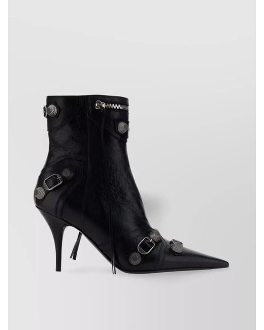 Balenciaga Black Leather Ankle Boots