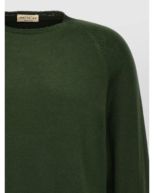 Ma'ry'ya Green Knitwear Crew Neck Long Sleeve Sweater for men